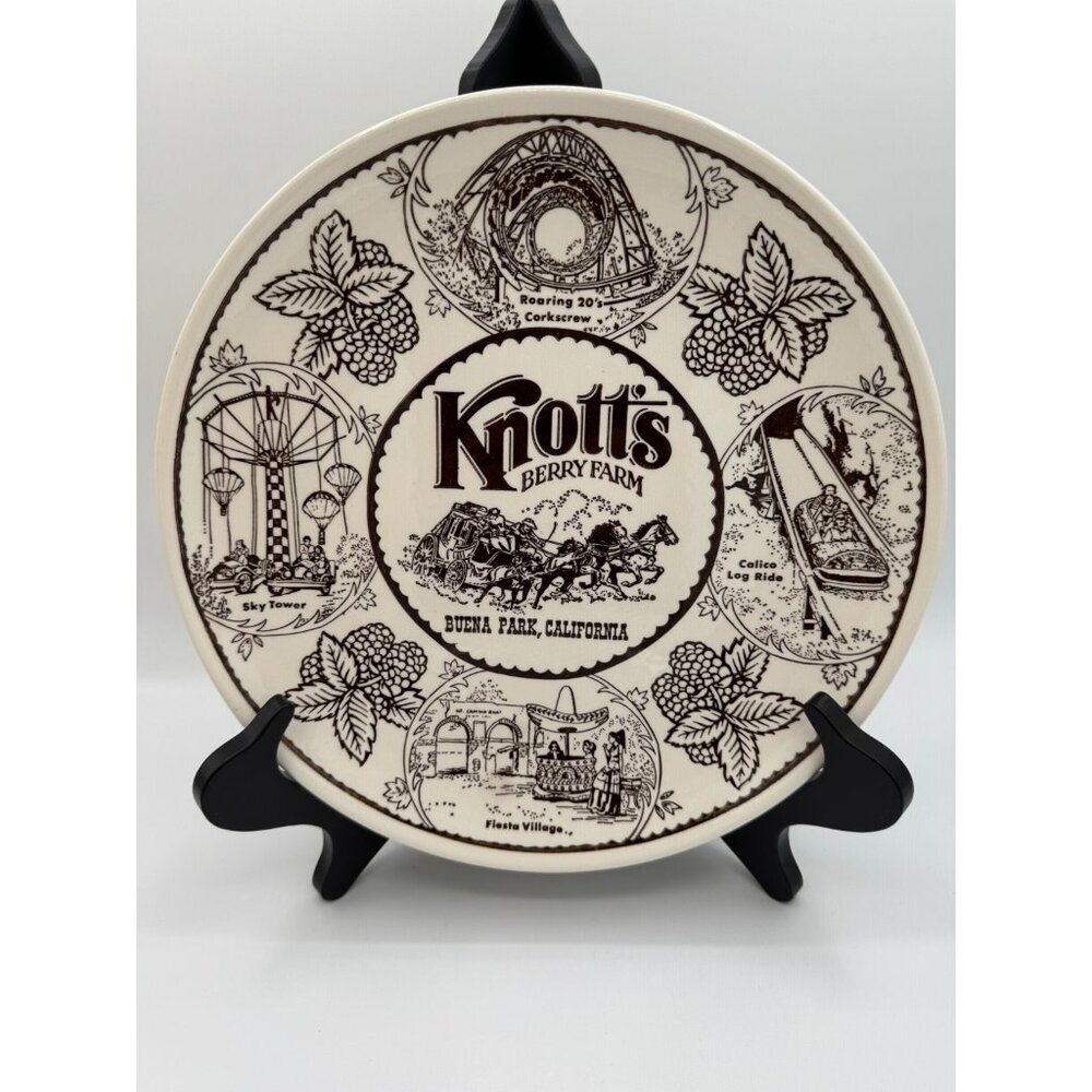 Vintage Knott's Berry Farm Buena Park, California Plate Amusement Park Nostalgia